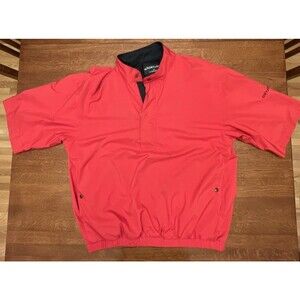 Dryjoys By Footjoy Rain Jacket Shirt Short Sleeves Men's Size Large Red